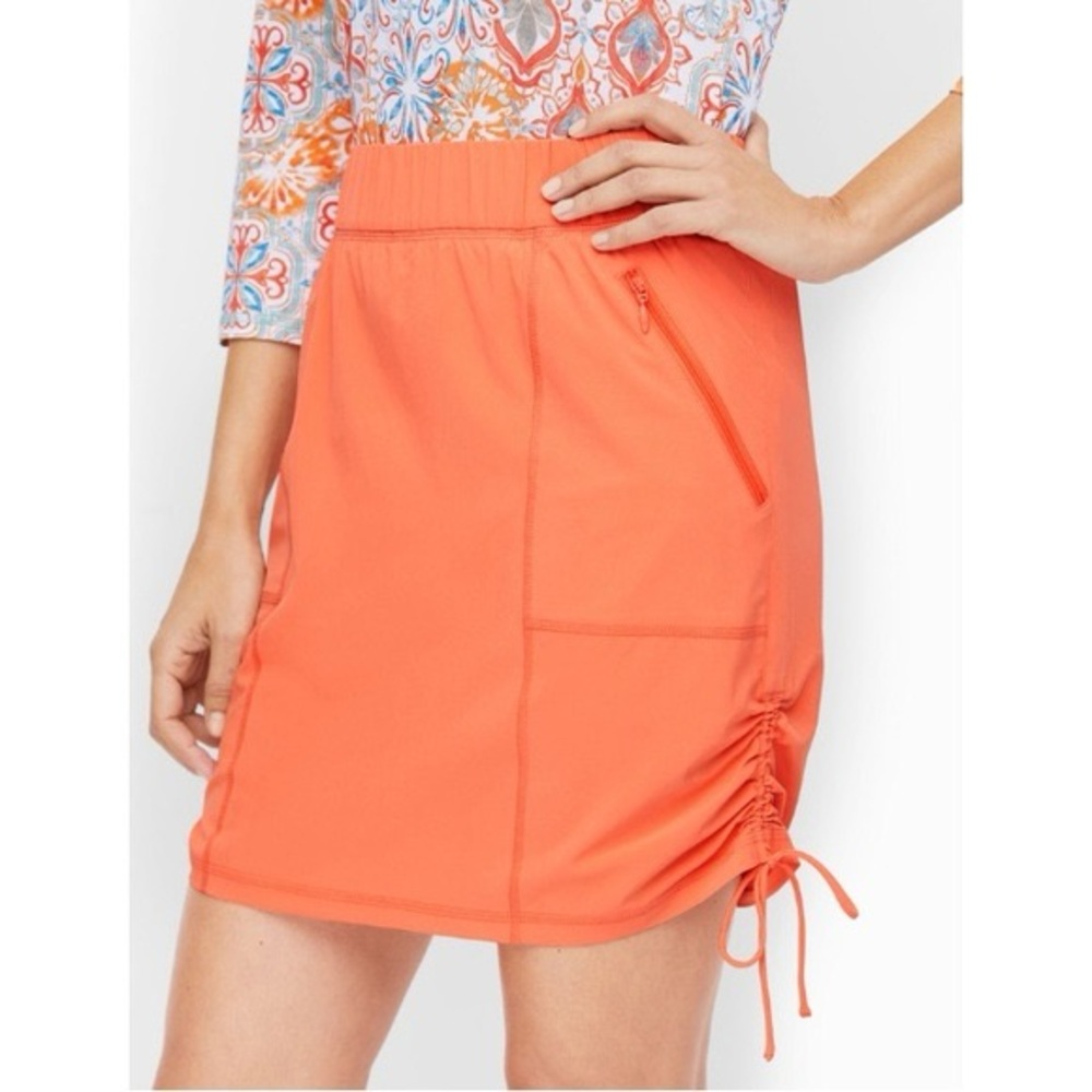 T by Talbots Coral Lightweight Stretch Ruched Athletic Skort Size Large